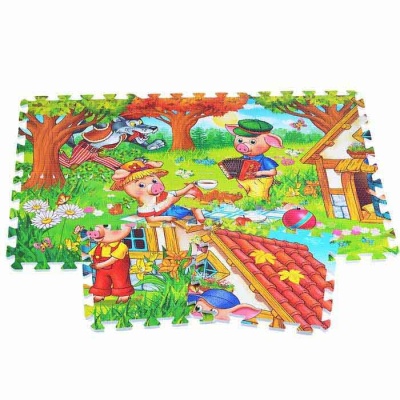 Коврик-пазл Три поросенка 8 сегментов Играем Вместе FS-3PIG