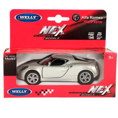 Машинка инерционная Alfa Romeo 4C масштаб 1:38 Welly 43676W фото 4