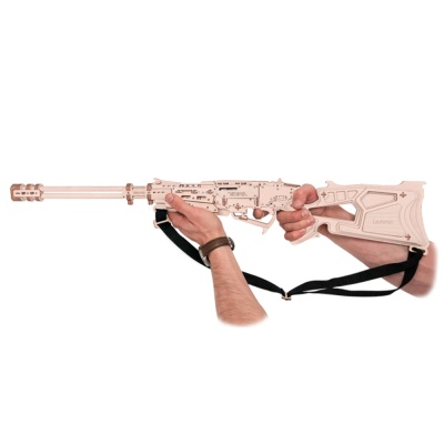 Конструктор деревянный Винтовка Шторм резинкострел 123 детали Lemmo 0129 2