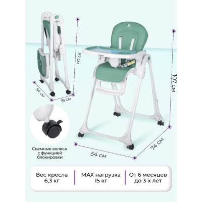 Стульчик для кормления Farfello Dreamy DR-12 Evergreen 03