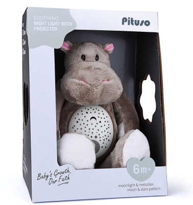 Мягкая игрушка-проектор Бегемотик K999-312 Pituso 1