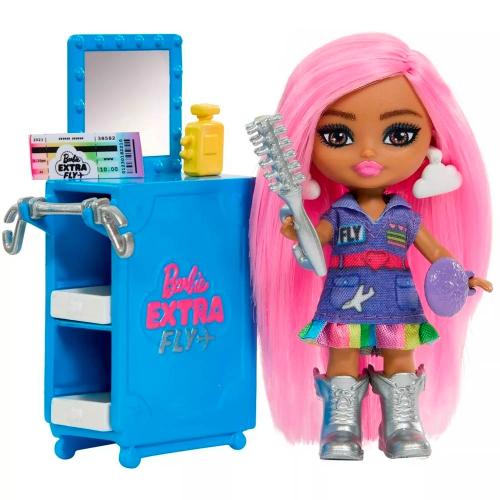 Игровой набор Барби Розовый самолёт и Кукла Барби Extra Minis 9 см Mattel HPF72 фото 3