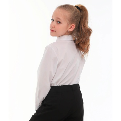 Рубашка школьная для девочки Синяя Мода W1515B-G39 белая 4