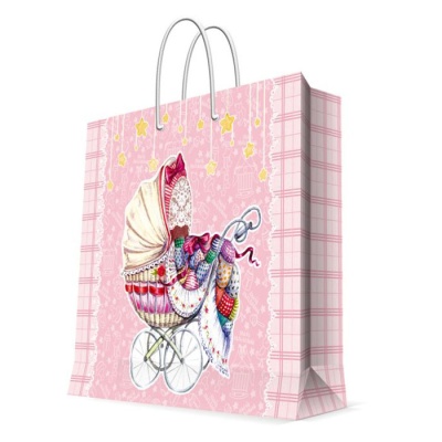Бумажный пакет Розовая коляска 76542
