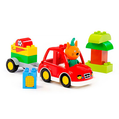 Конструктор Макси Три кота Компот и автомобиль 12 элементов Полесье 77193 3