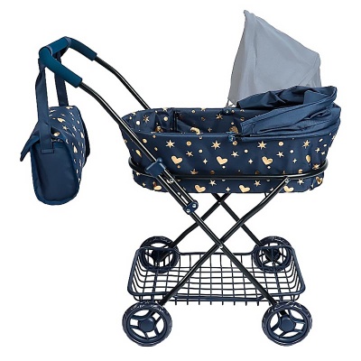 Коляска для кукол с сумкой и корзинкой Рыжий кот 9325-BS 3