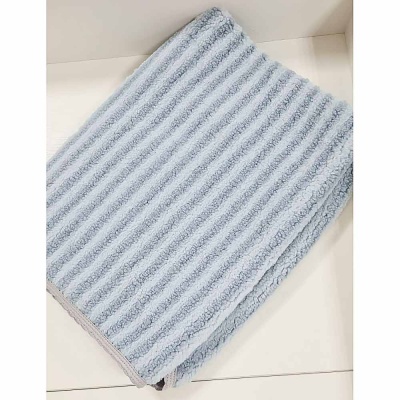 Одеяло-плед Полосатик 80 х 100 см Балуша ш600/9 серо голубое 2