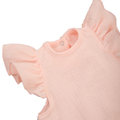 Боди с крылышками для девочки Муслин KiDi 340(Мс)-27 розовый персик 3