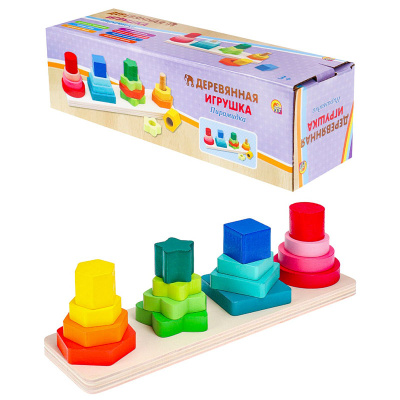 Деревянная игрушка Пирамидка Логика Рыжий кот ИД-6136 3