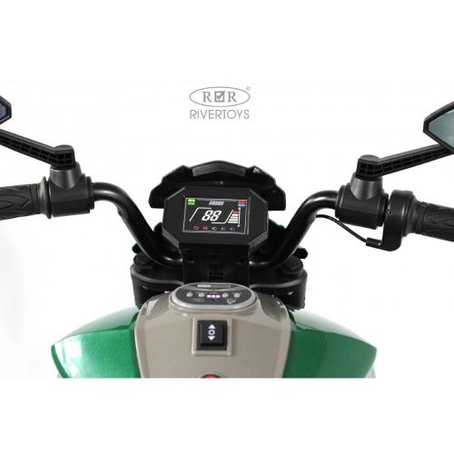 Детский электромотоцикл RiverToys C111MC зелёный фото 12