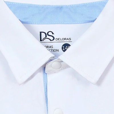 Рубашка школьная с коротким рукавом для мальчика Deloras С71783S белая 2