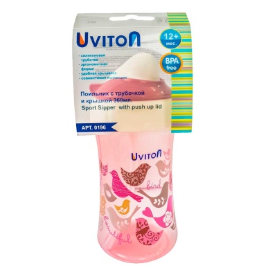 Поильник с трубочкой и крышечкой 360 мл Uviton 196 3