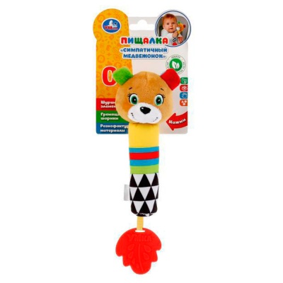 Текстильная игрушка прорезыватель-пищалка Мишка Умка RS-B4