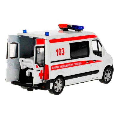 Машинка металлическая Renault Master Скорая Технопарк MASTER-14SLAMB-STRWH 4