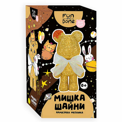 Алмазная мозаика Мишка Шайни Fun and Done золотой Михи Михи MM54626 3