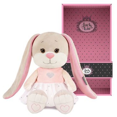 Мягкая игрушка Зайка Лин в Платье с Сердечком Jack&Lin 20 см 2