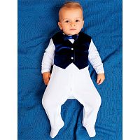 Комбинезон Маркиз с темно-синей жилеткой и бабочкой Luxury Baby РП-0010-2