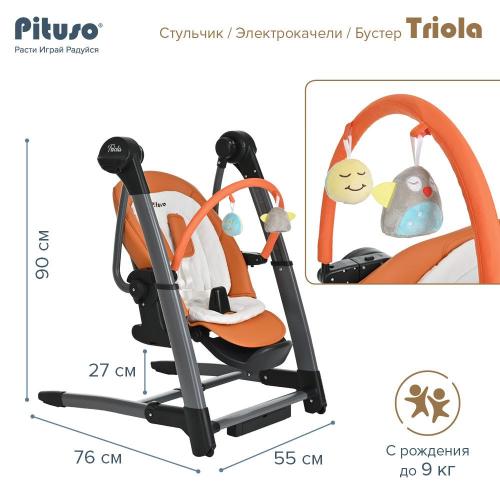 Стульчик для кормления 3 в 1 Pituso Triola SG116-BlackFrame/Orange чёрная рама оранжевый фото 21