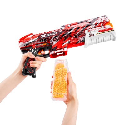 Бластер с гидрогелевыми гранулами  X-Shot Hypergel Клатч 5000 гранул защитные очки Zuru 36622 4