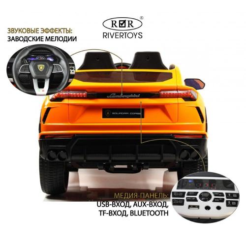 Детский электромобиль Lamborghini Urus RiverToys E777EE оранжевый фото 23