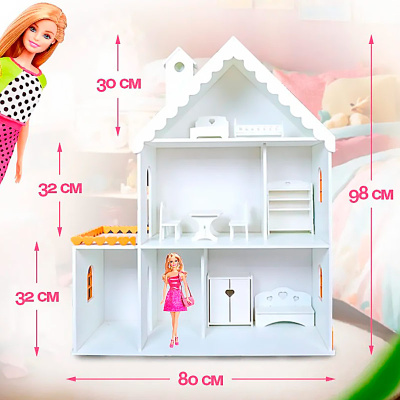 Домик для кукол Снежана Pema kids бело-золотой 5