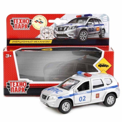 Металлическая инерционная машинка NISSAN TERRANO Полиция 12 см Технопарк SB-17-47-NT(P)-WB 2