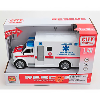 Машинка инерционная Скорая помощь свет и звук 1000524 2