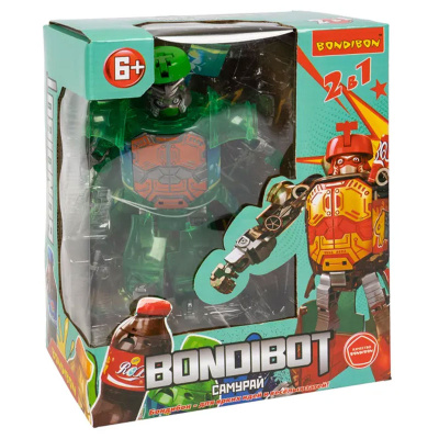 Трансформер 2 в 1 Bondibot бутылка-робот Самурай Bondibon ВВ6540 4