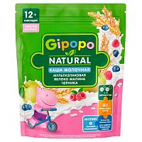 Каша Мультизлаковая молочная яблоко малина черника 200 г с 12 месяцев Gipopo