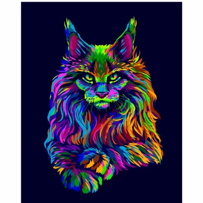Картина по номерам Цветной кот Рыжий кот ХК-6865 2
