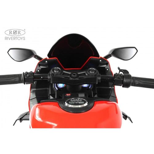 Детский электромотоцикл RiverToys М777БХ красный фото 4