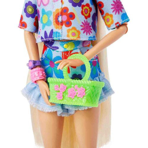 Кукла Barbie Экстра в одежде с цветочным принтом Barbie HDJ45 фото 5