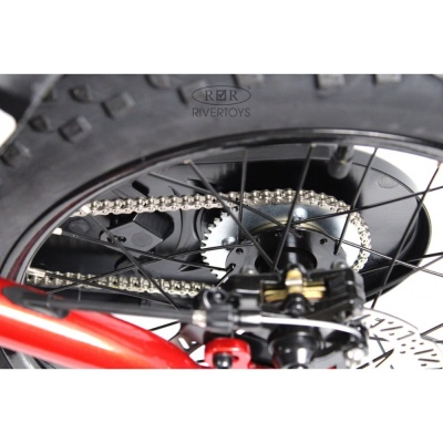 Детский электромотоцикл RiverToys A001AA красный