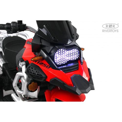 Детский электромотоцикл RiverToys М111БХ красный фото 10