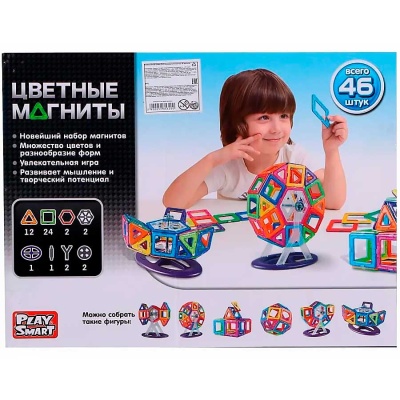 Магнитный конструктор 46 деталей Play Smart 2430