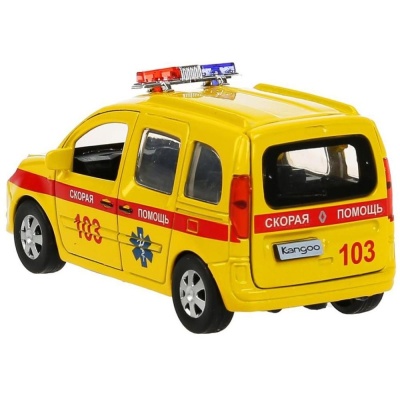 Машинка металлическая Renault Kangoo реанимация Технопарк KANGOO-12AMB-YE 4
