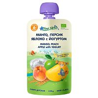 Детское пюре Манго-персик-яблоко с йогуртом Органик Fleur Alpine (с 6 месяцев) 90 г