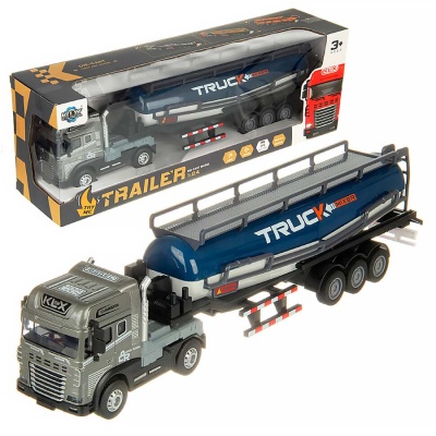 Грузовик цистерна фрикционный 39 см свет звук Veld Co 132828 серая 2