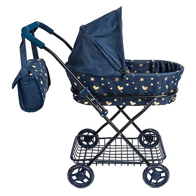 Коляска для кукол с сумкой и корзинкой Рыжий кот 9325-BS 4
