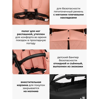 Коляска прогулочная Costa Vita VT-9 пыльная роза 05