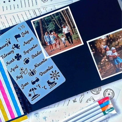 Фотоальбом крафт с наклейками и маркерами Счастье внутри 1044/Крафт 4