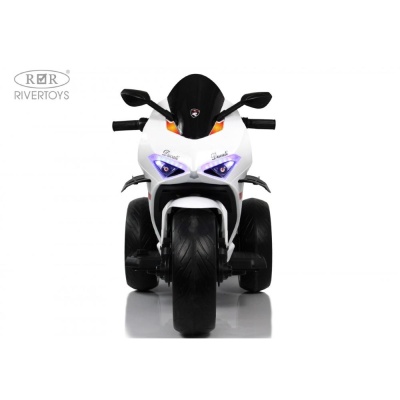 Детский электромотоцикл RiverToys М777БХ белый 02