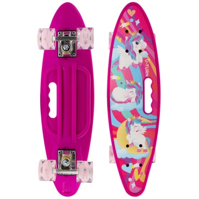 Скейтборд-пенниборд U-Turn СКБ-3334 розовый 01