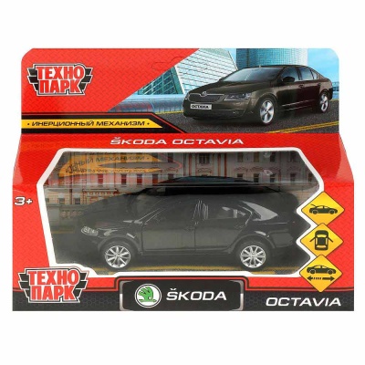 Машина металлическая инерционная Skoda Octavia 12 см Технопарк OCTAVIA-12-BK 4