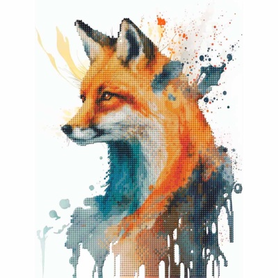 Алмазная мозаика Красавица лиса 30х40 см частичное заполнение Рыжий кот АЛМ-0074