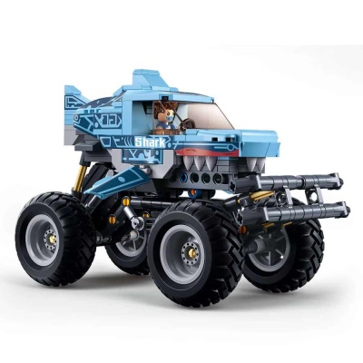 Конструктор Большие колёса Автомобиль-акула Sluban M38-B1163