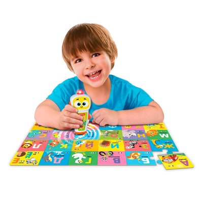 Музыкальная Азбука Говорящий робот 250 игр заданий Азбукварик 3169В белый робот