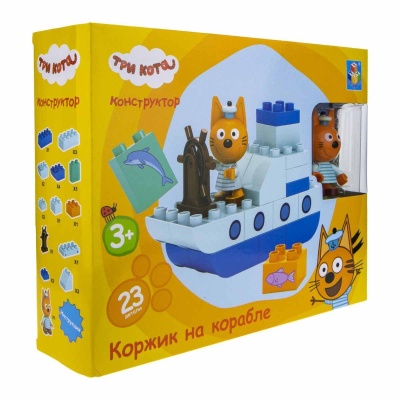 Конструктор Три Кота Коржик на корабле 1toy Т19755 2