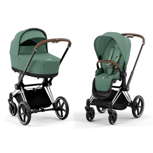 Коляска 2 в 1 Cybex Priam IV Chrome Brown Leaf Green фото 3
