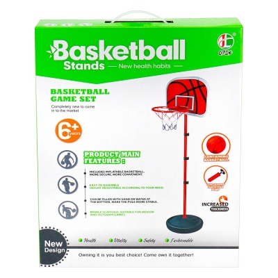 Набор для баскетбола корзина на подставке мяч Рыжий кот 2332296 5